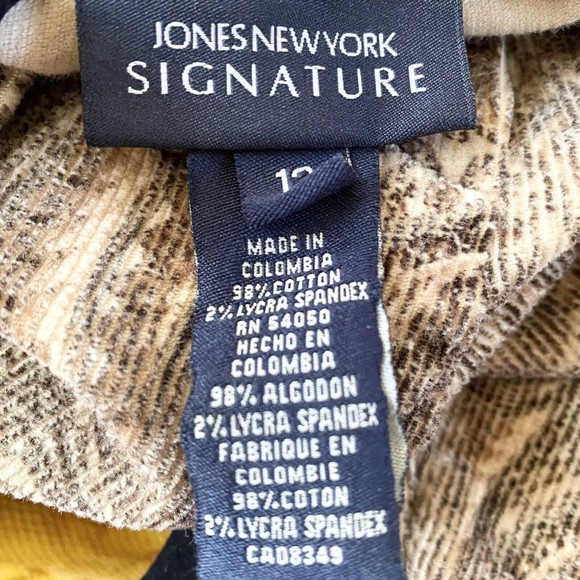 JONES NEW YORK Signature Corduroy Pants Jeans Women Size 12 Paisley - Picture 8 of 10